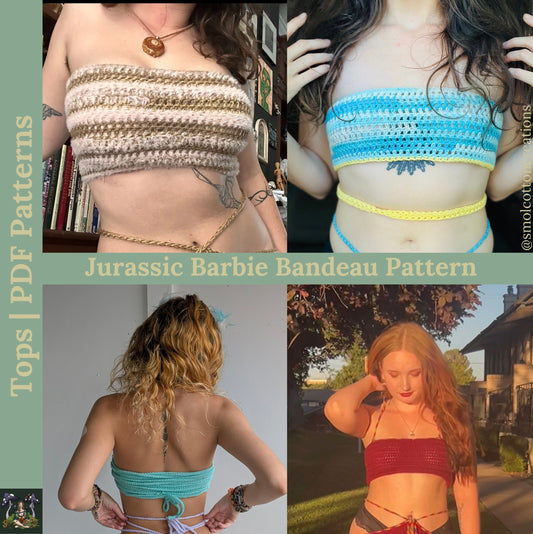The Jurassic Barbie Bandeau - DIY Crochet Festival Top PDF Pattern