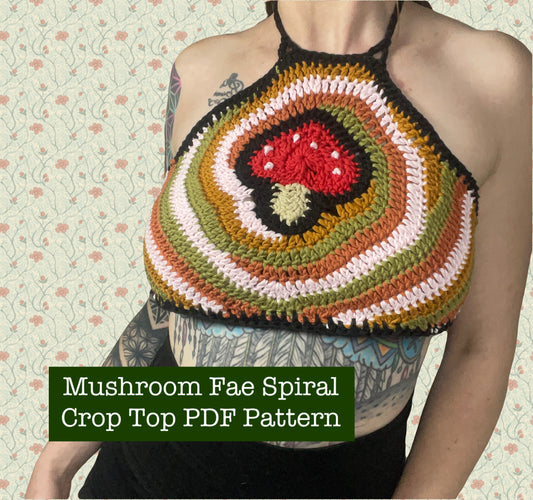 Mushroom Fae Spiral Crop Top PDF Pattern