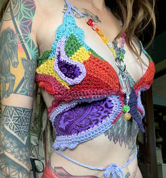 (Sm/M) Rainbow Fairy Butterfly Top