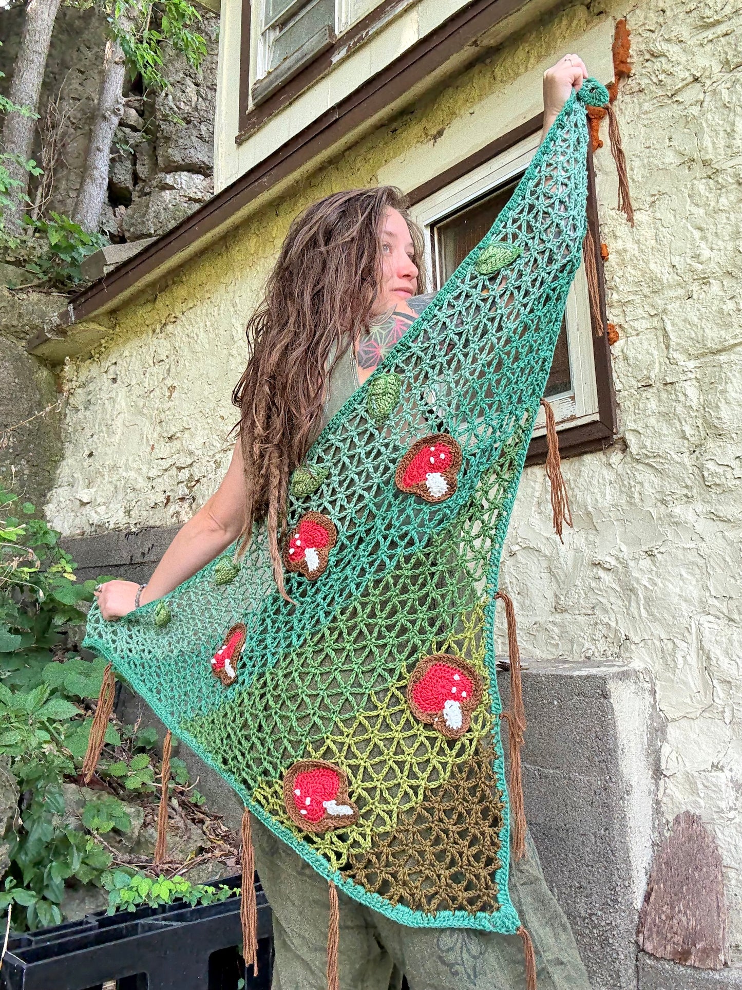 The Geometric Wrap - DIY Crochet Festival Wrap PDF Pattern (includes 9 applique tutorial videos!)