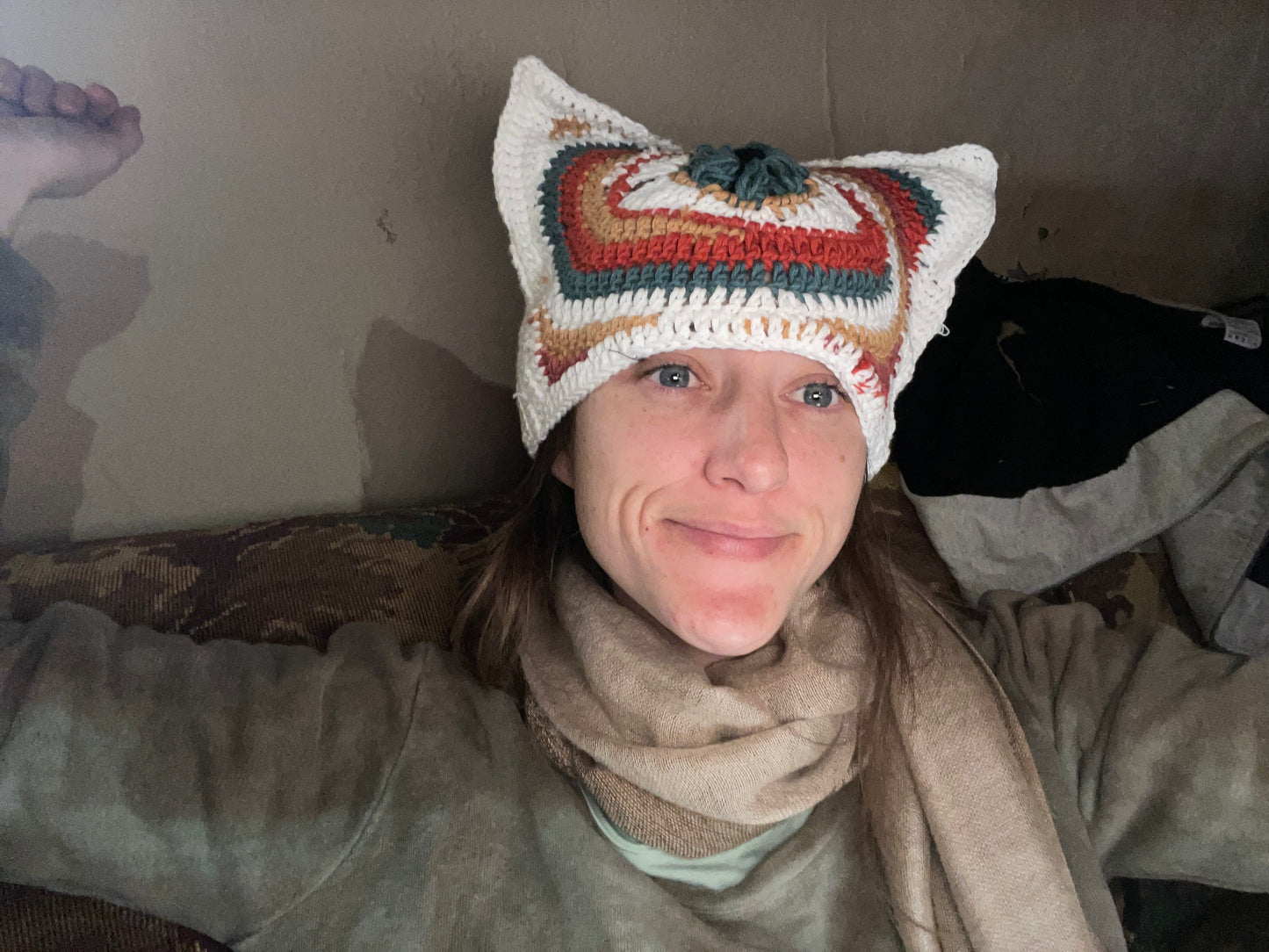 A Trippy Winter Foxes Hat