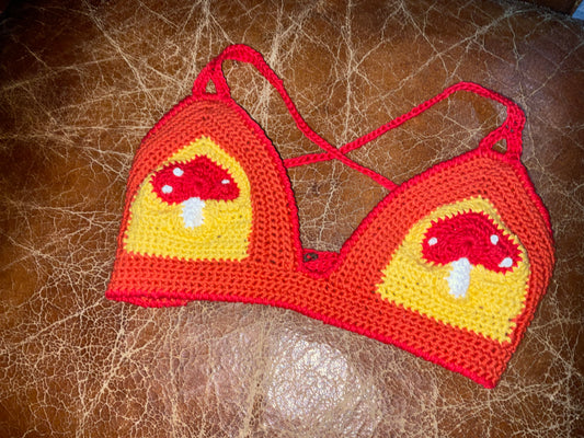 Aladdins Mushroom Triangle Bralette Top (36-40 D/DD Cups)