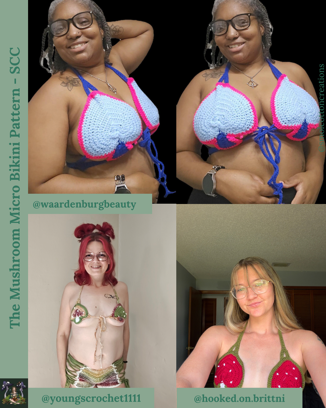 Mushroom Micro-Bikini - DIY Crochet Festival Top PDF and VIDEO Pattern