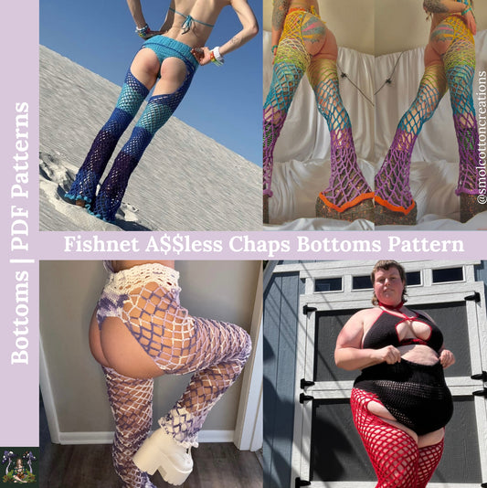 Fishnet A$$less Chaps - DIY Crochet Pants Festival PDF Pattern
