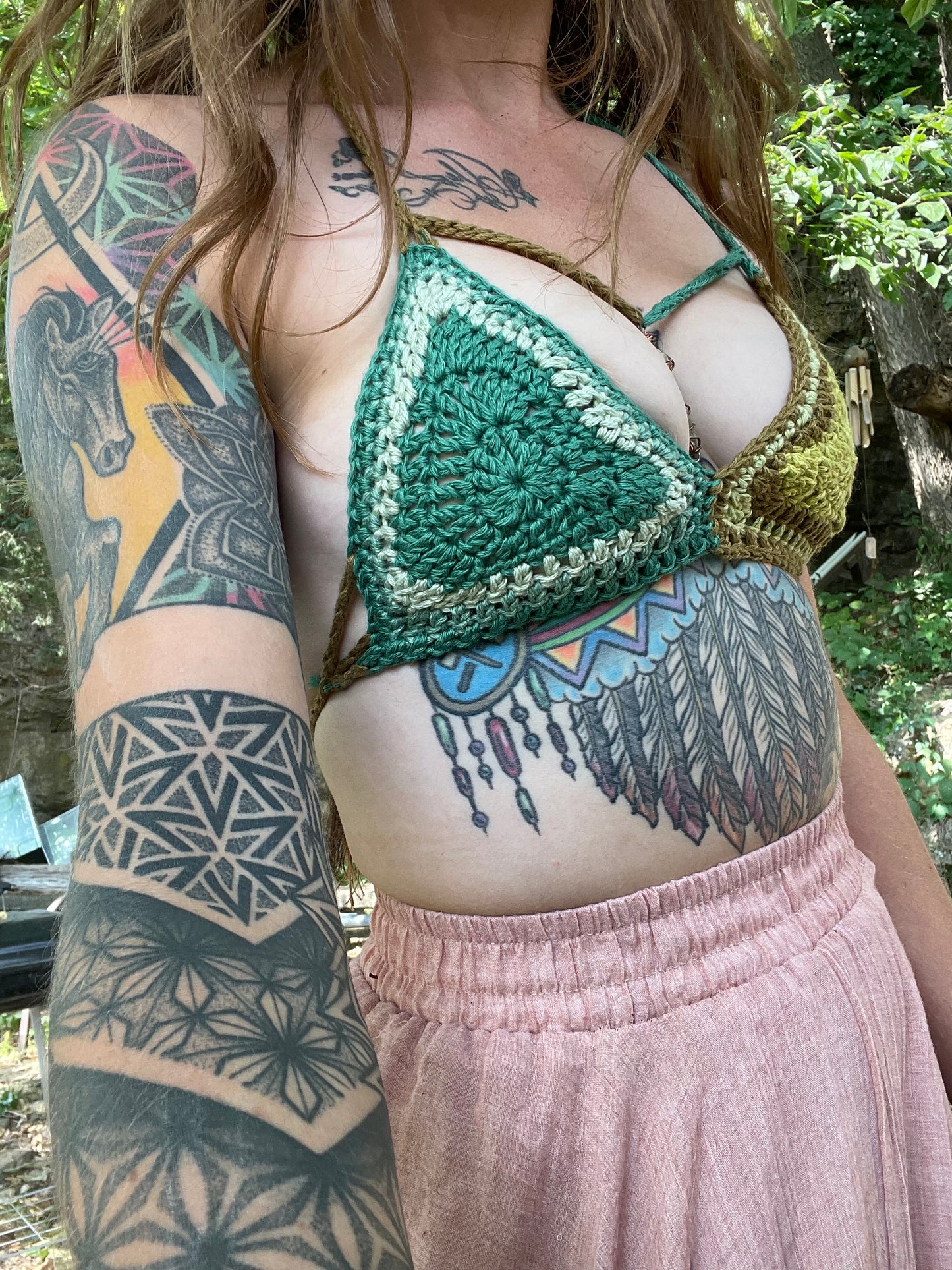 Sm Mossy Wavy Crystal and Vial Collab Bikini Top