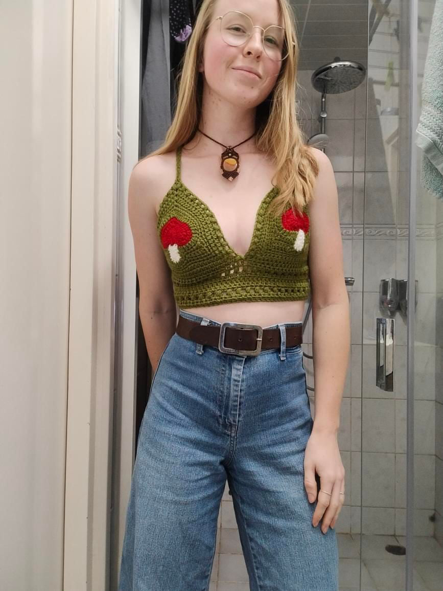A Fairy’s Mushroom Top - DIY Crochet Festival Crop Top PDF Pattern