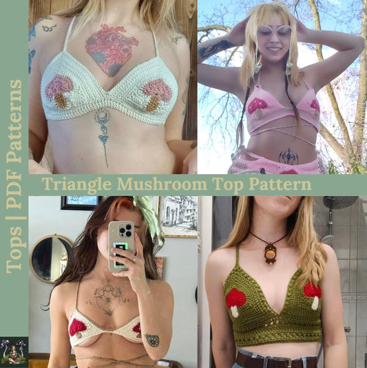 A Fairy’s Mushroom Top - DIY Crochet Festival Crop Top PDF Pattern