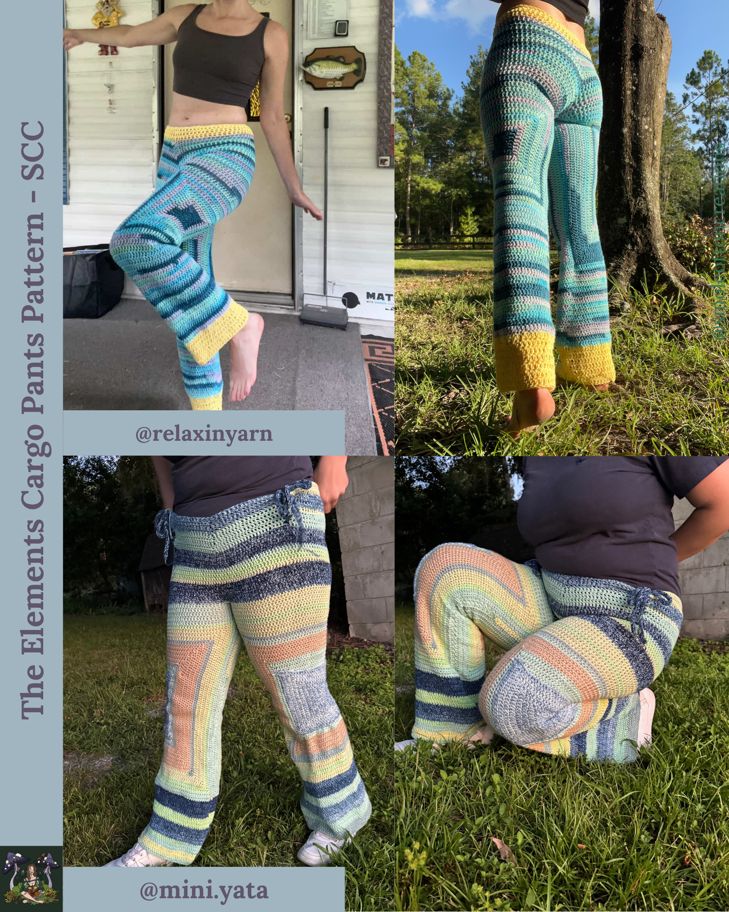 The Elements Cargo Pants - DIY Crochet Festival Pants PDF Pattern