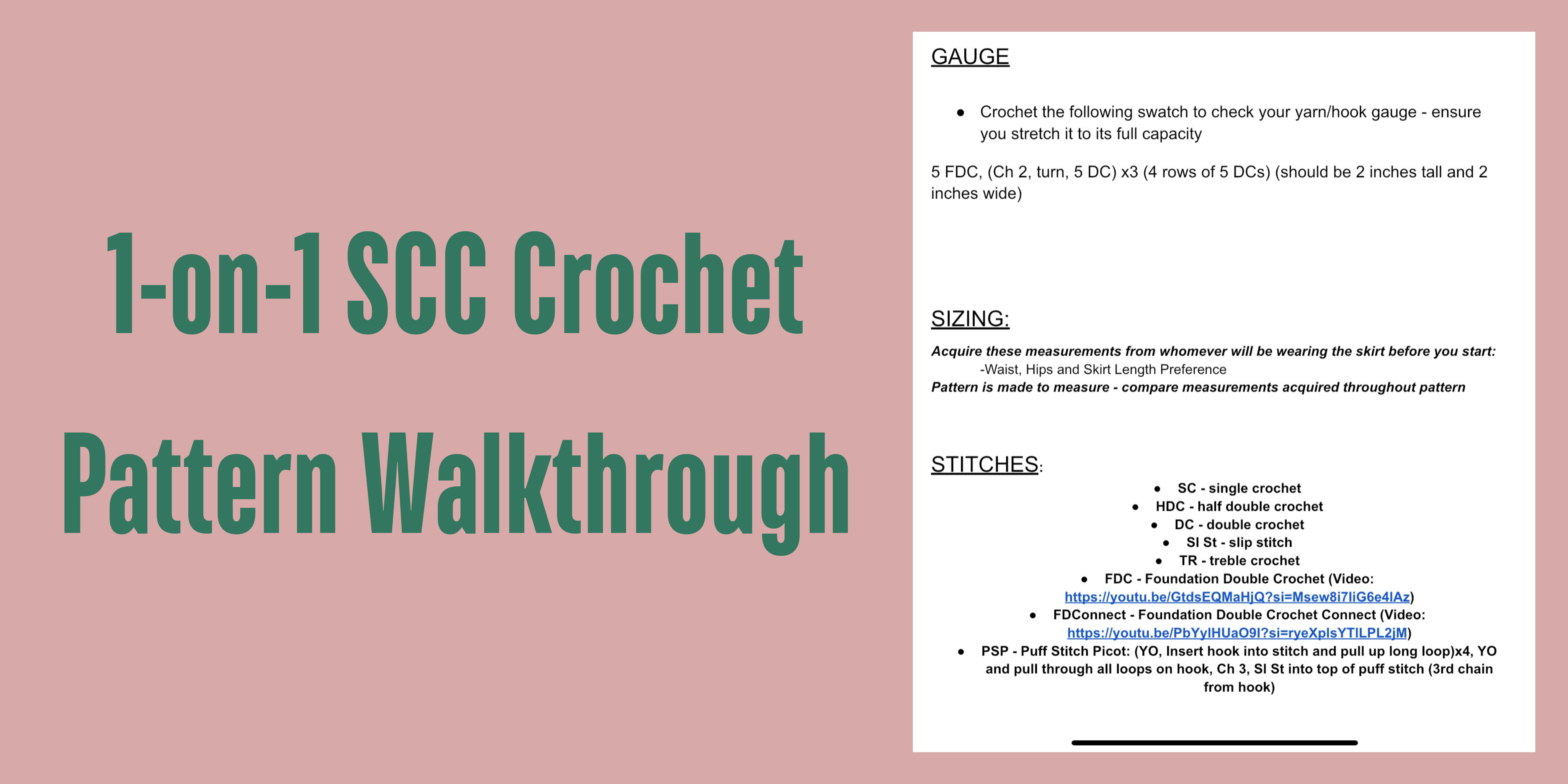 1 Hour SCC Crochet Pattern Walkthrough (zoom meeting) – Smolcottoncreations