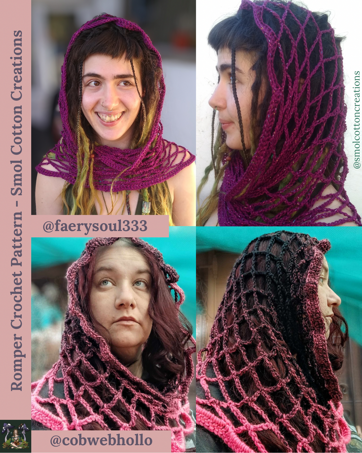 Fishnet Snood - DIY Crochet Festival Hood PDF Pattern