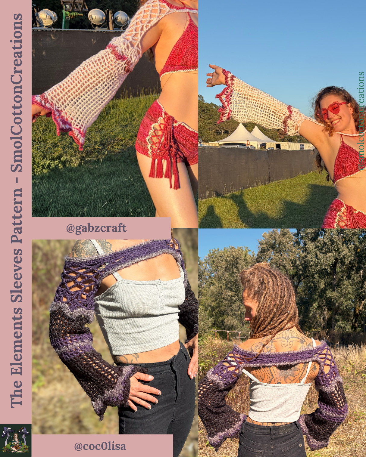 The Elements Sleeves - DIY Crochet Festival Sleeves PDF Pattern