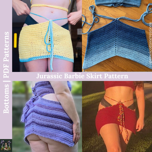 The Jurassic Barbie Skirt - DIY Crochet Festival Bottoms PDF Pattern