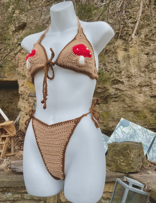 Beach Mushroom Triangle Bikini Top