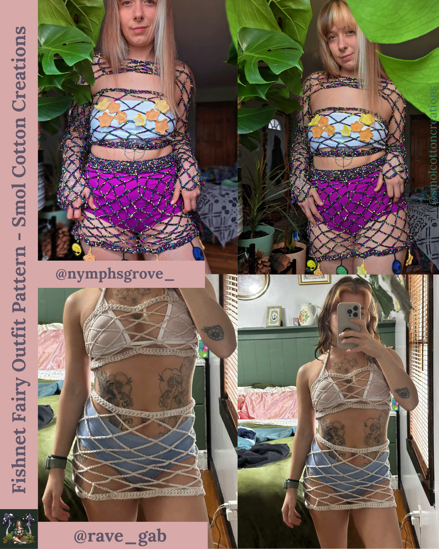 Fishnet Fairy Skirt - DIY Crochet Fishnet Festival Skirt PDF Pattern