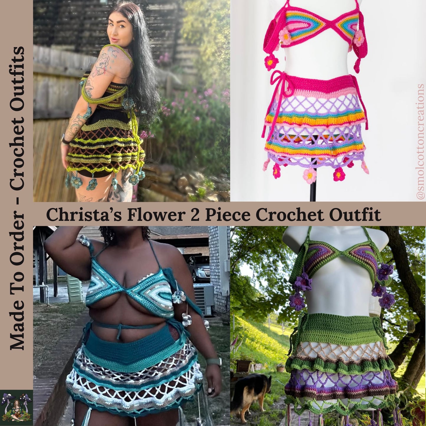 MTO - Crochet Flower Outfit