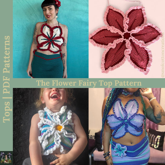 The Flower Fairy Top - DIY Crochet Festival Top PDF Pattern