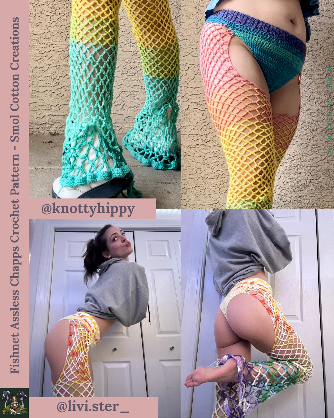 Fishnet A$$less Chaps - DIY Crochet Pants Festival PDF Pattern