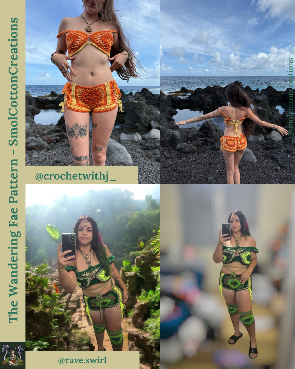 The Wandering Fae Shorts/Skirt - DIY Crochet Festival Bottoms PDF Pattern