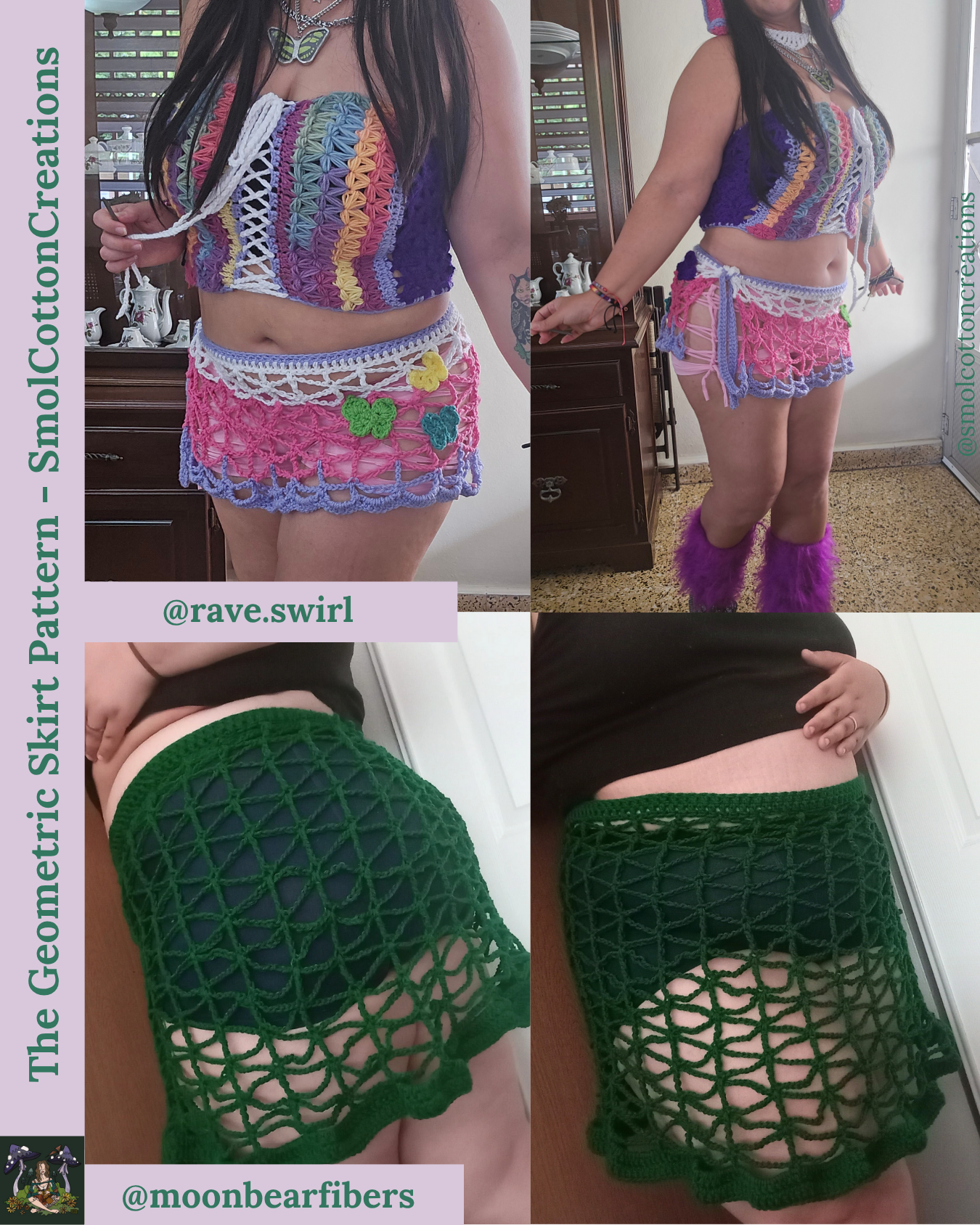 The Geometric Skirt - DIY Crochet Festival Bottoms PDF Pattern