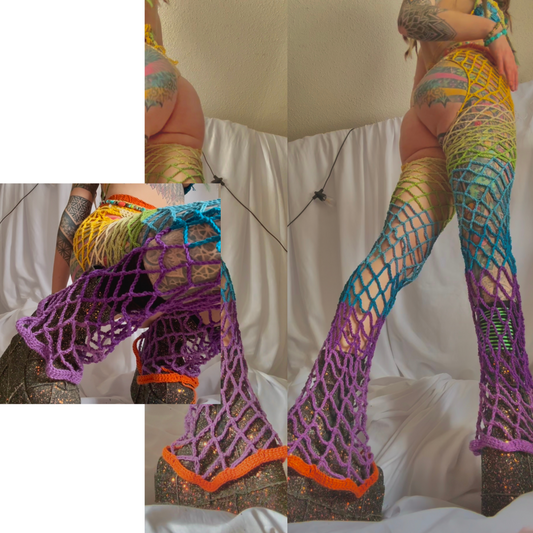 Rainbow Fairy Fishnet Chaps (XS-M)