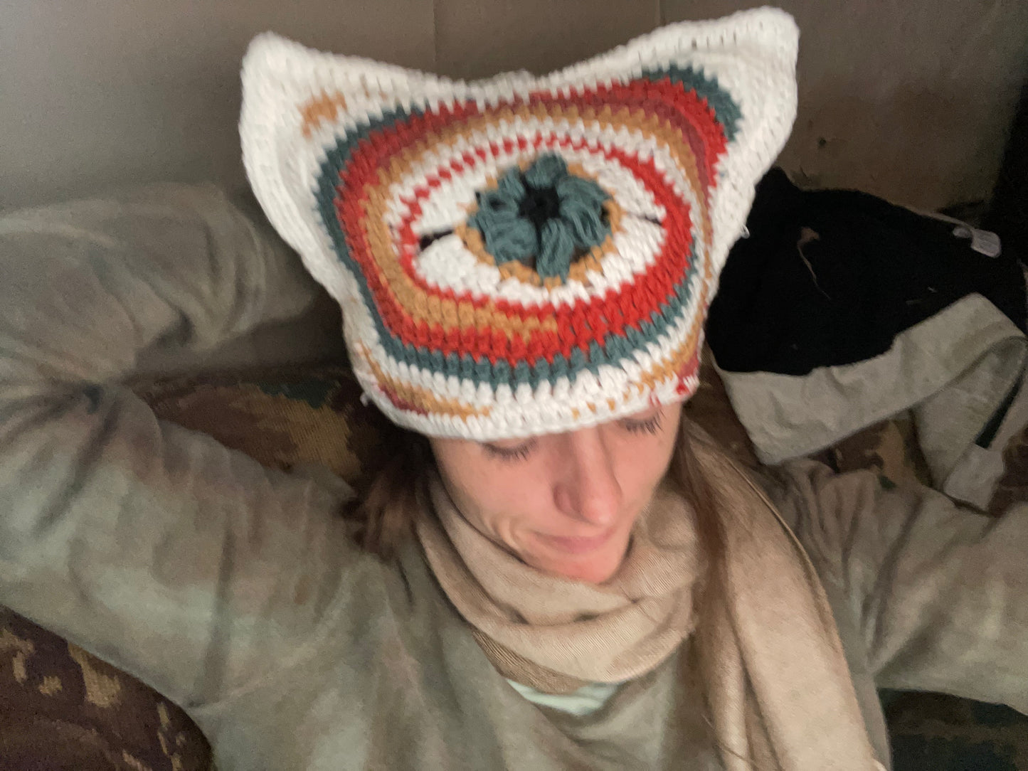 A Trippy Winter Foxes Hat