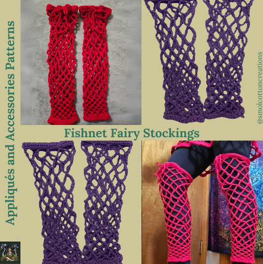 Fishnet Stockings with Elastic- DIY Crochet Festival/Lingerie Stockings PDF and VIDEO Pattern