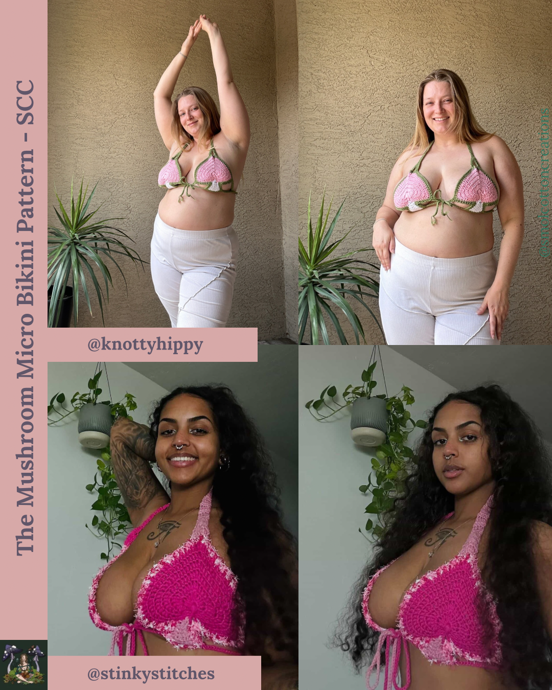 Mushroom Micro-Bikini - DIY Crochet Festival Top PDF and VIDEO Pattern