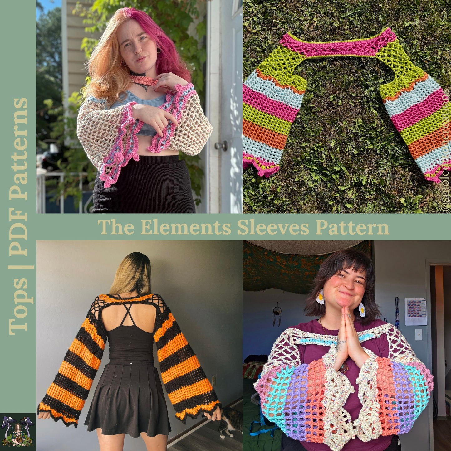 The Elements Sleeves - DIY Crochet Festival Sleeves PDF Pattern