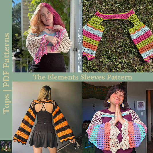 The Elements Sleeves - DIY Crochet Festival Sleeves PDF Pattern