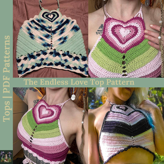 Endless Love Crochet Heart Top - DIY Crochet Festival Top PDF Pattern