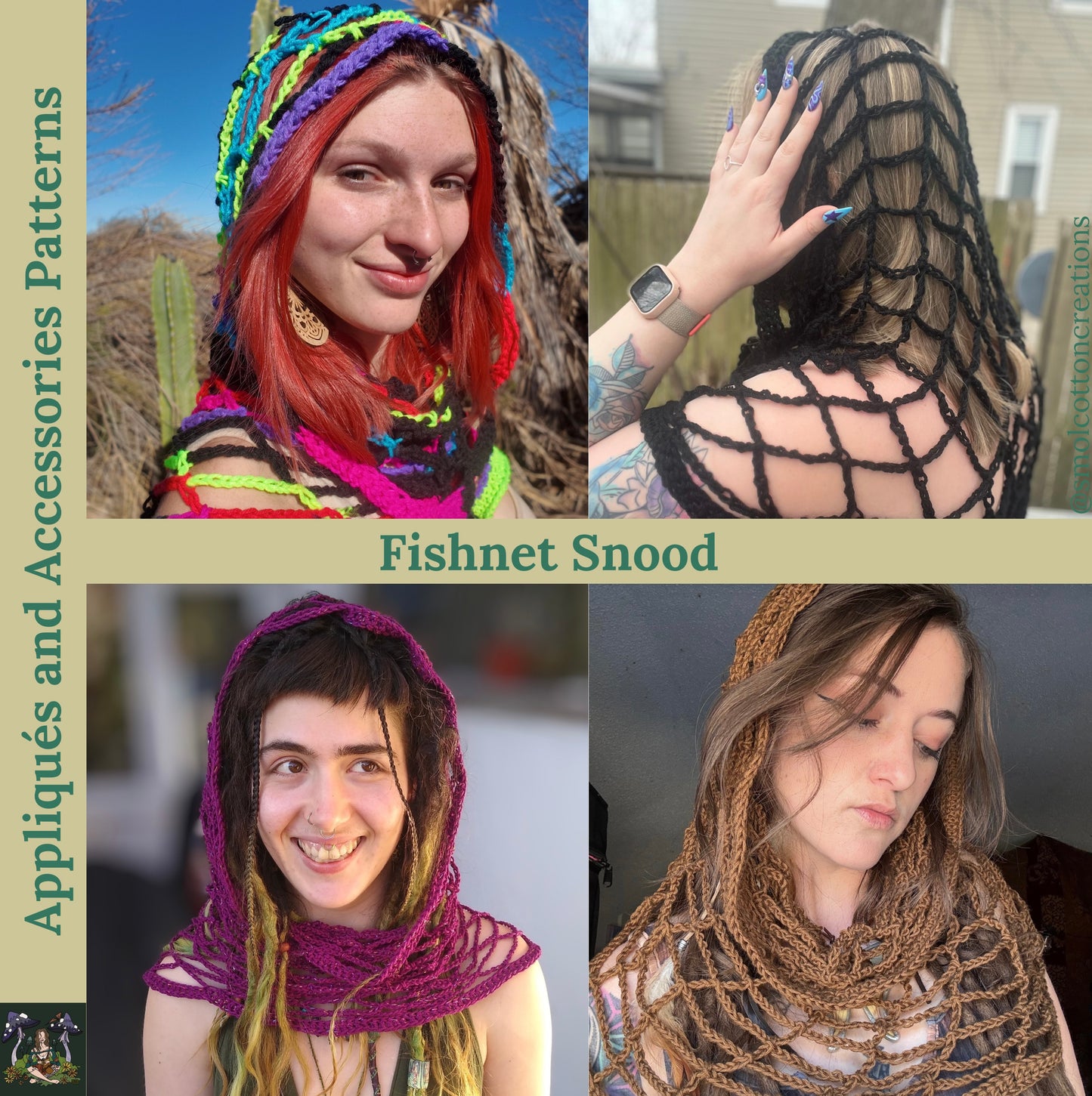 Fishnet Snood - DIY Crochet Festival Hood PDF Pattern