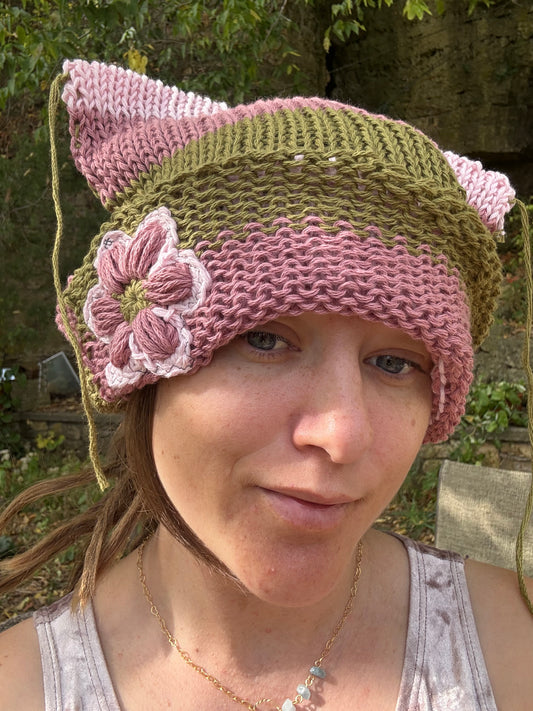 Spring Flower Hat and Bikini Set