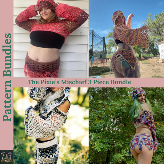 The Pixie’s Mischief Outfit (3 patterns in one)- DIY Crochet Festival Outfit PDF Pattern