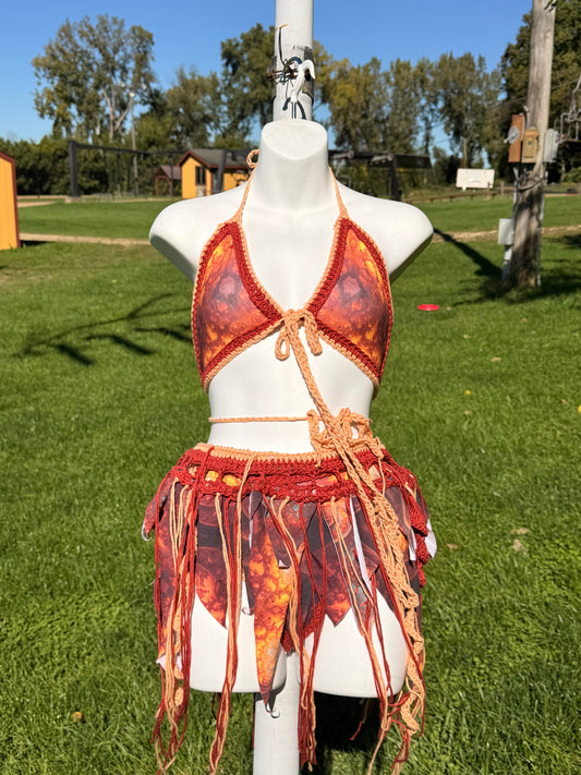 Fire Breather Bikini and Skirt Set (XS-M)