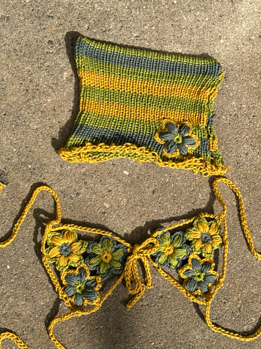 Forest Flower Hat and Bikini Set
