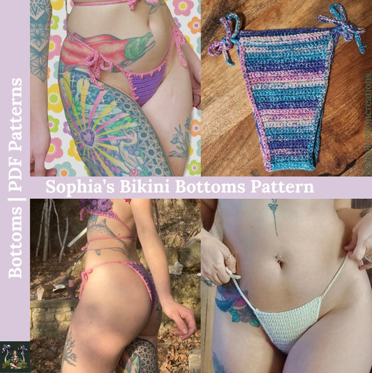 Sophia’s Cheeky Bikini Bottoms- DIY Crochet Festival Bikini Bottoms PDF Pattern