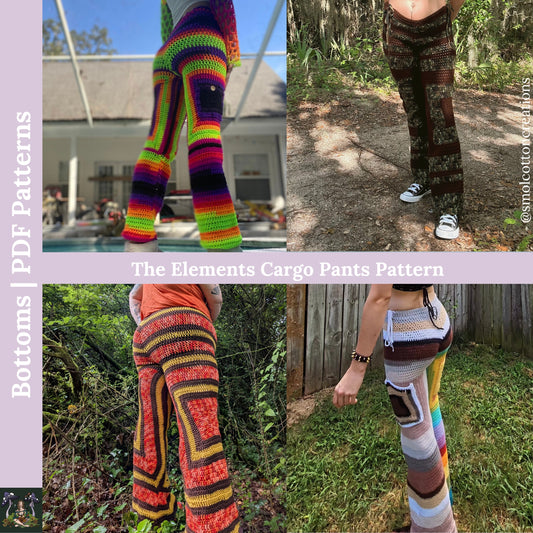 The Elements Cargo Pants - DIY Crochet Festival Pants PDF Pattern