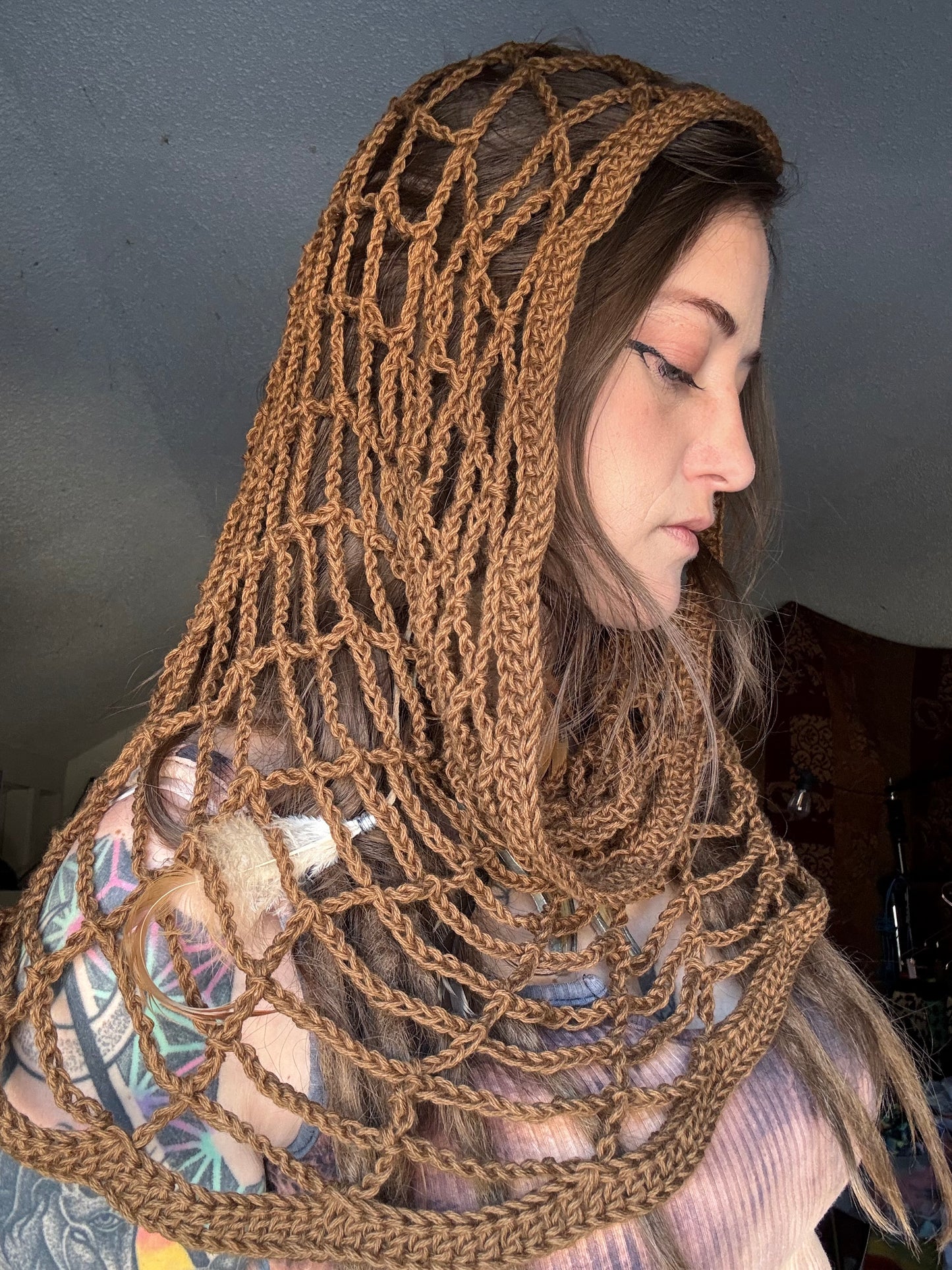 Fishnet Snood - DIY Crochet Festival Hood PDF Pattern