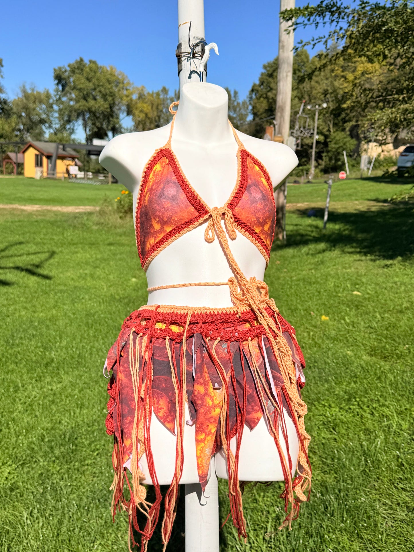Fire Breather Bikini and Skirt Set (XS-M)