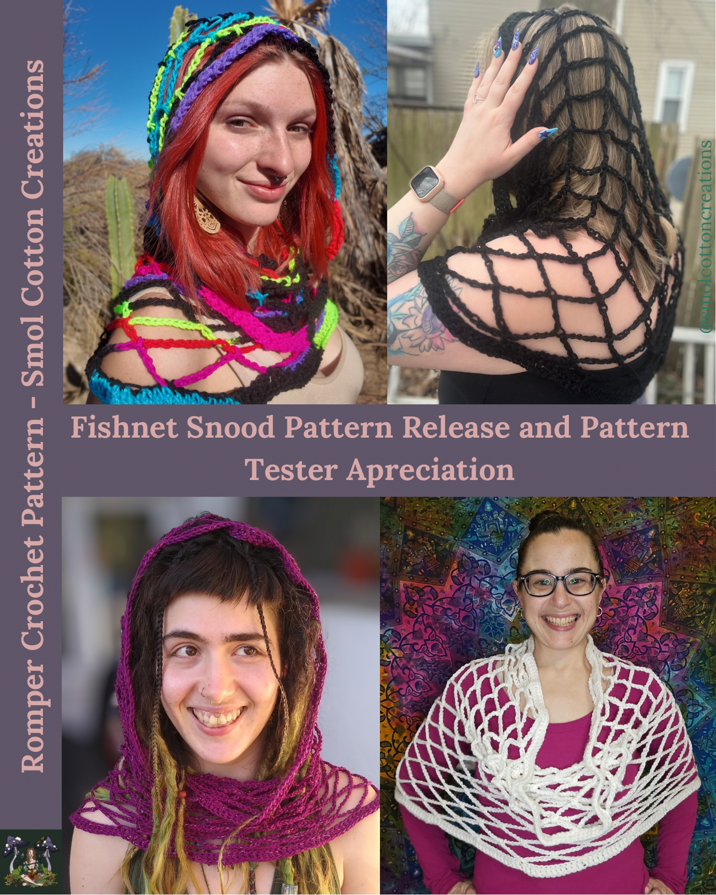 Fishnet Snood - DIY Crochet Festival Hood PDF Pattern