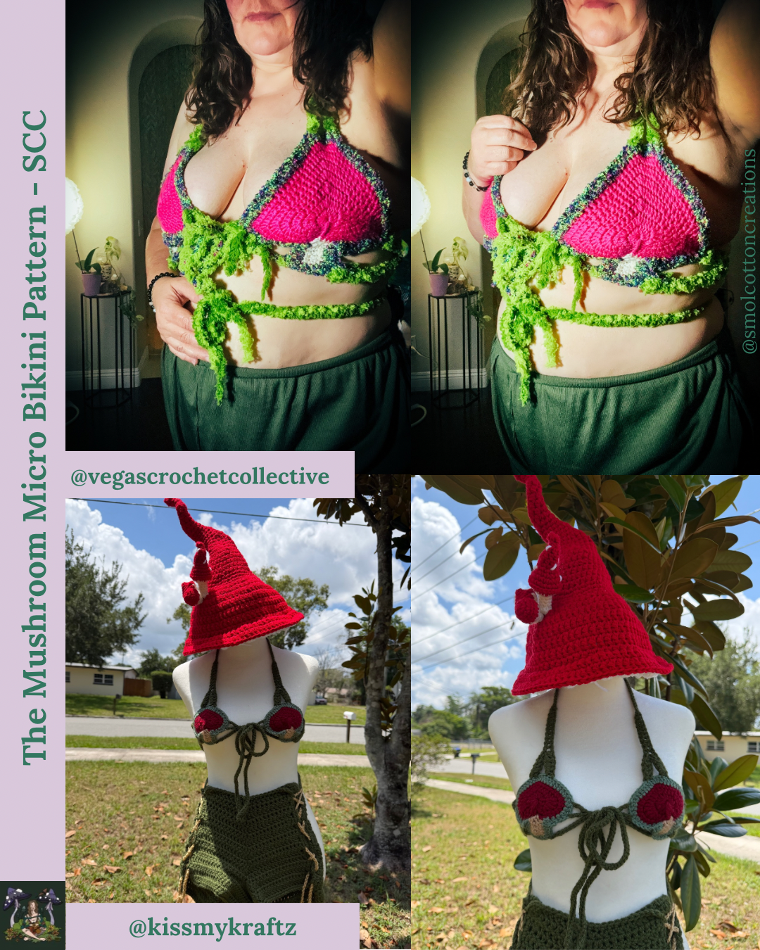 Mushroom Micro-Bikini - DIY Crochet Festival Top PDF and VIDEO Pattern