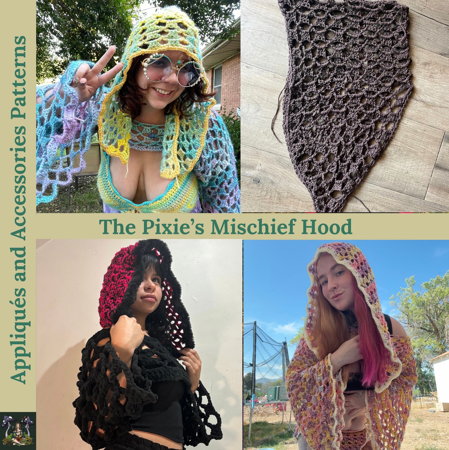 The Pixie’s Mischief Hood - DIY Crochet Festival Hood PDF Pattern