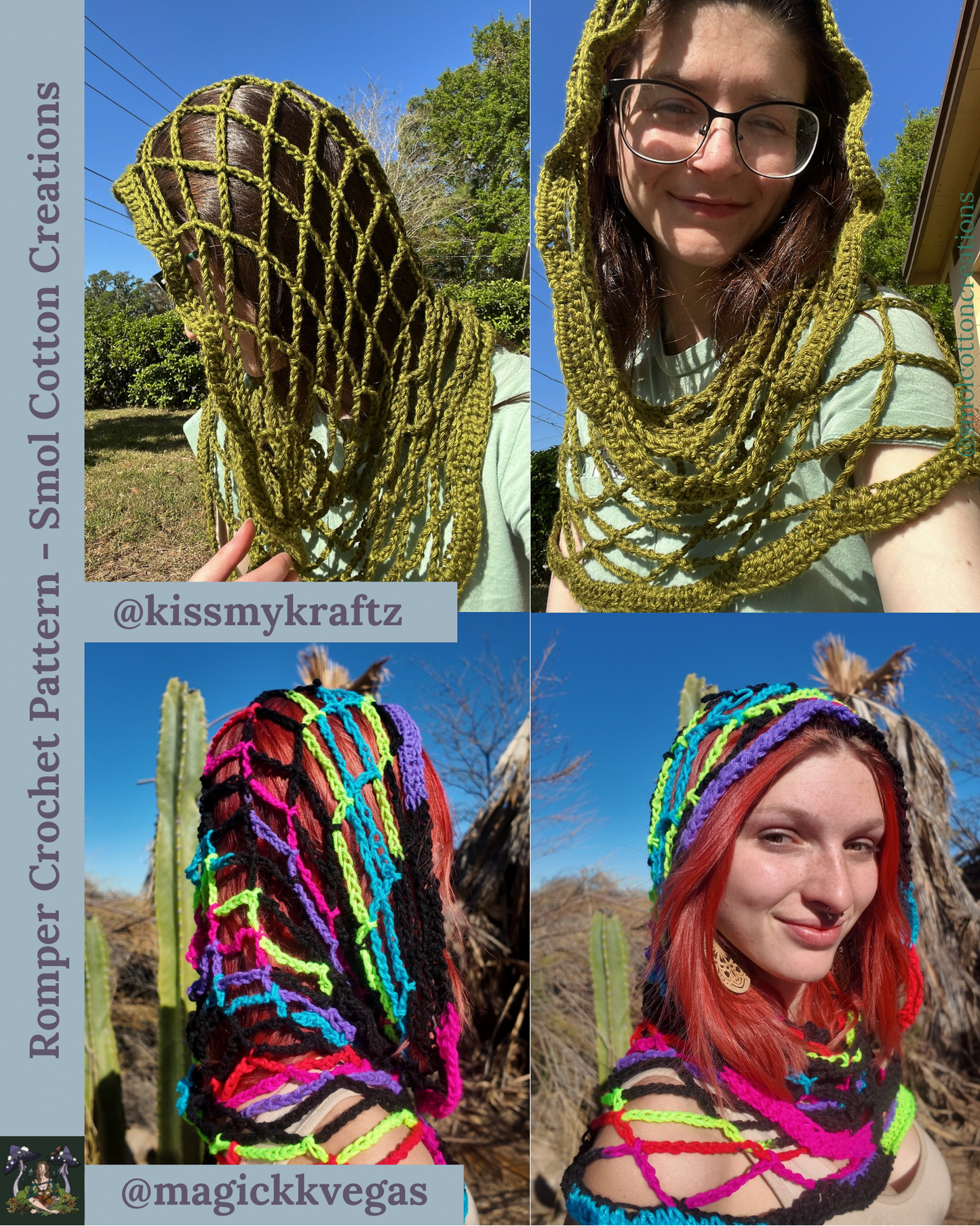 Fishnet Snood - DIY Crochet Festival Hood PDF Pattern