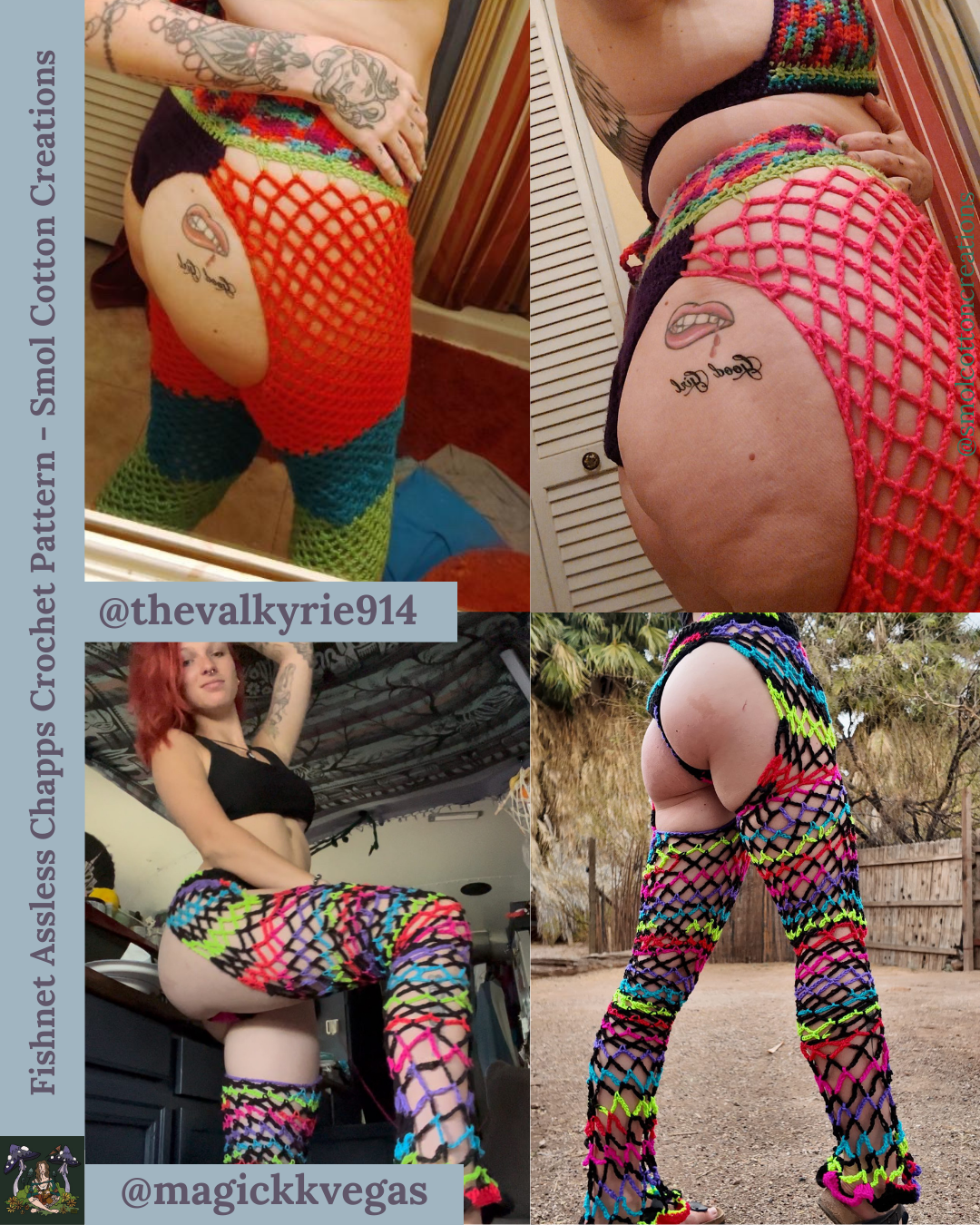 Fishnet A$$less Chaps - DIY Crochet Pants Festival PDF Pattern