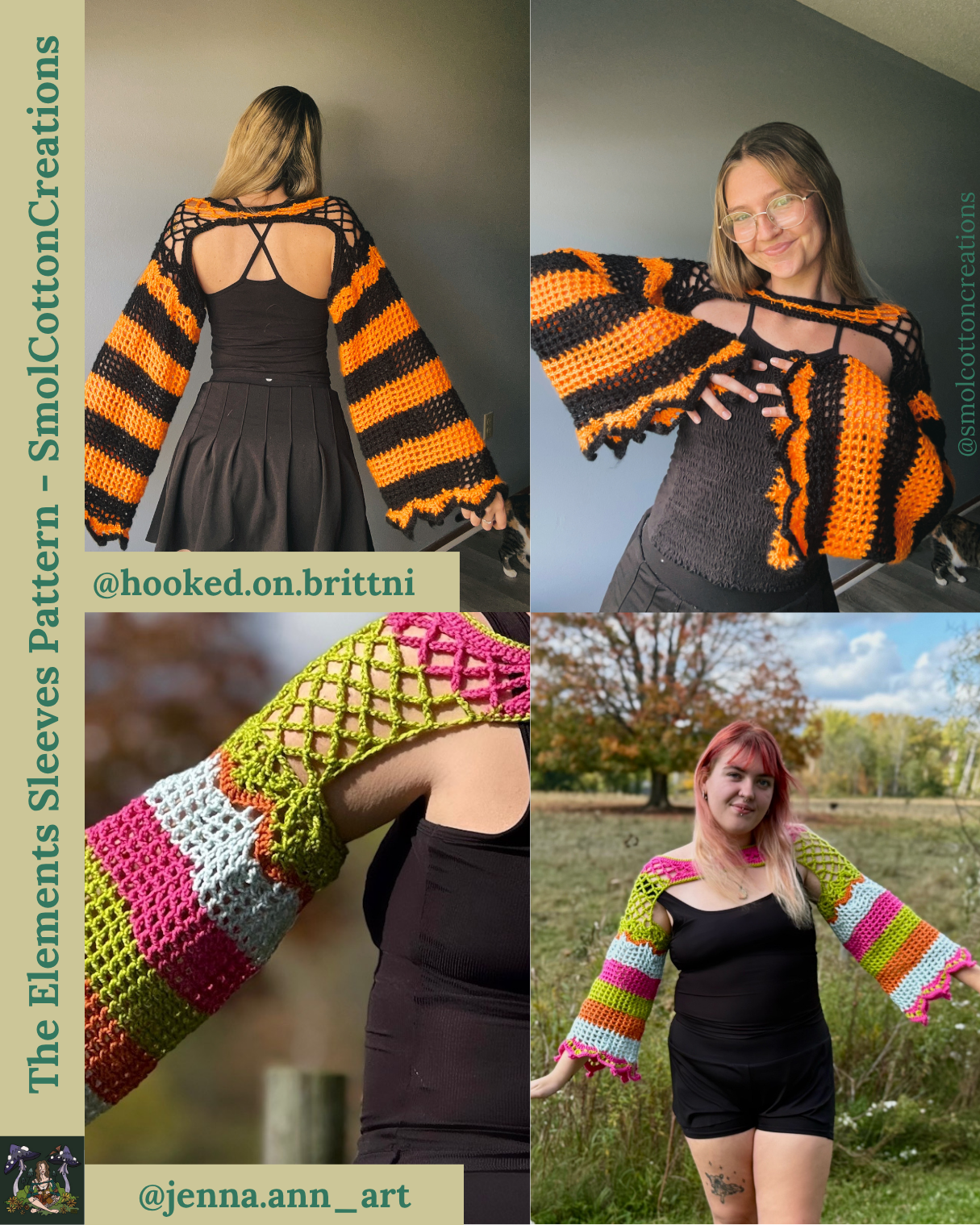 The Elements Sleeves - DIY Crochet Festival Sleeves PDF Pattern