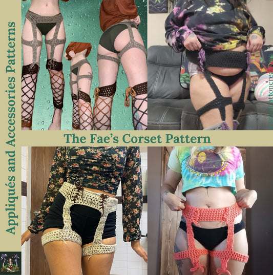 The Fae’s Corset - DIY Crochet Festival/Lingerie Corset and Garter Set PDF Pattern