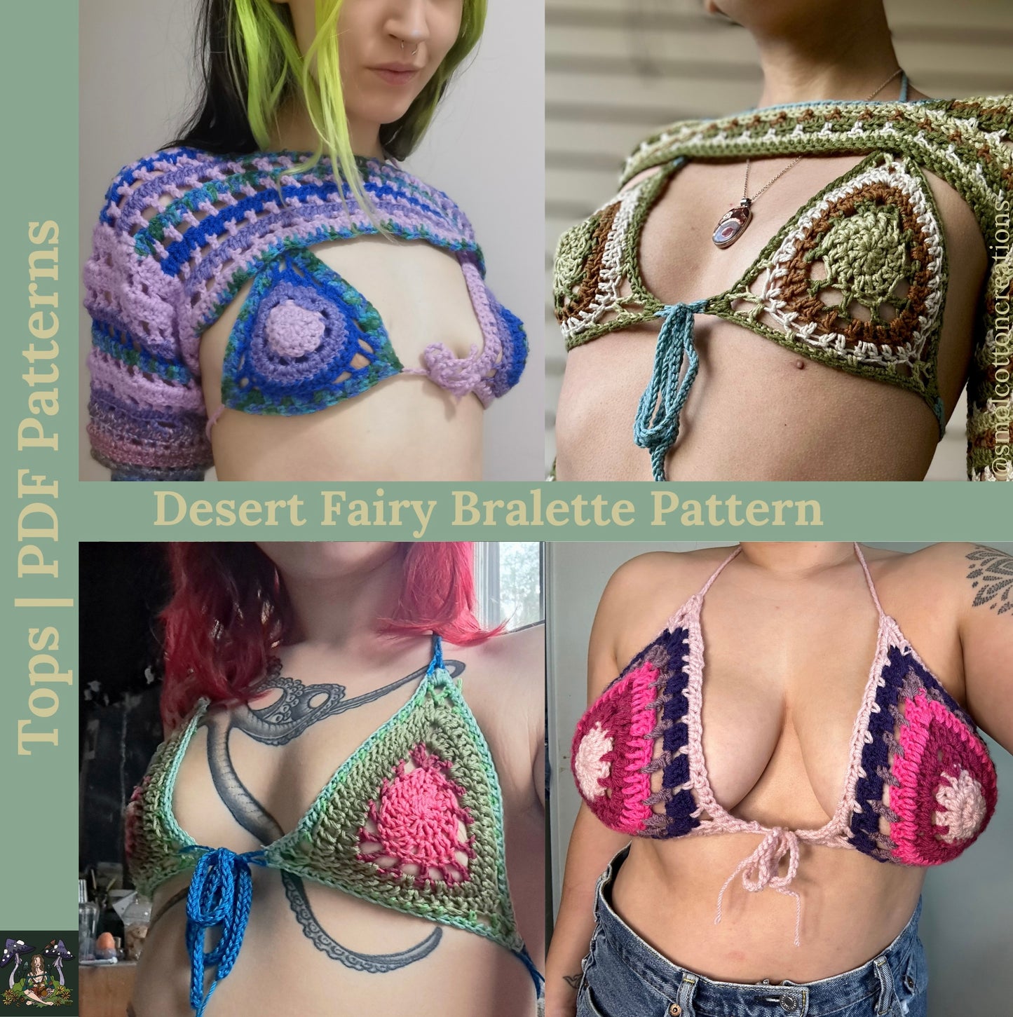 Desert Fairy Bralette - DIY Crochet Festival Bikini Top PDF Pattern