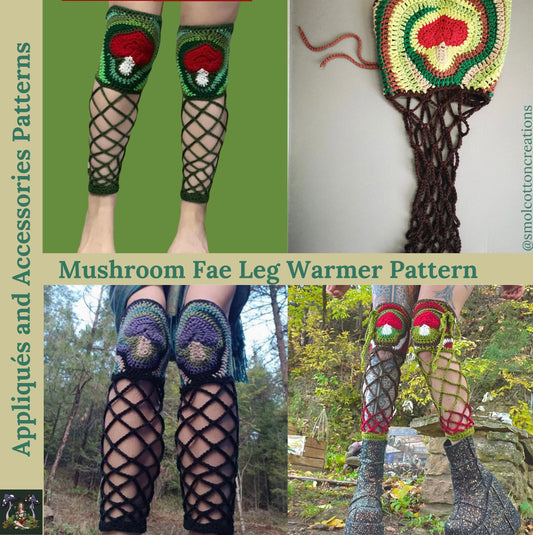 Mushroom Fae Leg Warmers - DIY Crochet Festival Leg Warmers PDF and Video Pattern