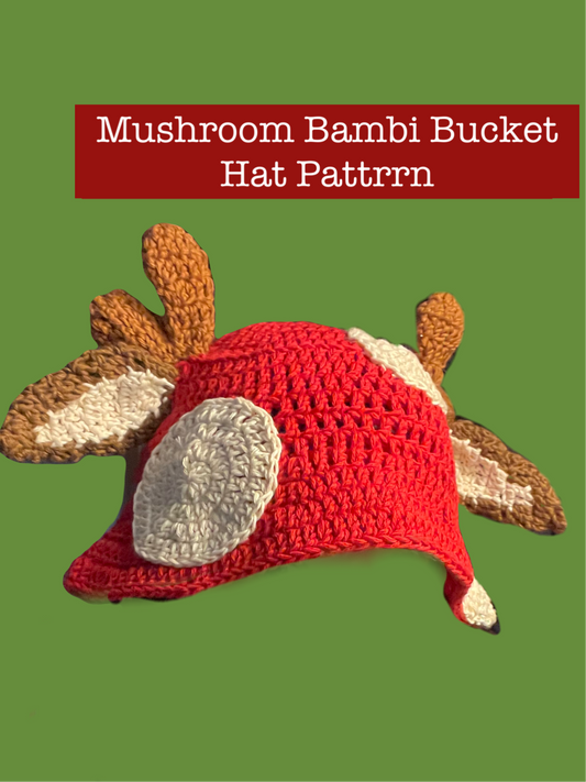 Mushroom Bambi Bucket Hat PDF Pattern