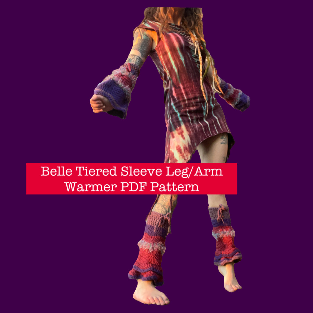 Belle Tiered Sleeve Leg/Arm Warmer - DIY Crochet Fairycore Sleeves and Leg Warmers Festival PDF Pattern